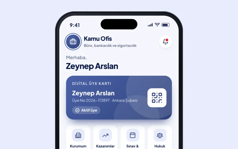 Kamu Ofis uygulamasının ana ekranı